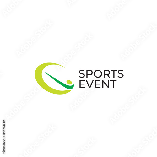Abstract green sports energy and golf symbolism for active event identity. logo design vector template editable high resolution 