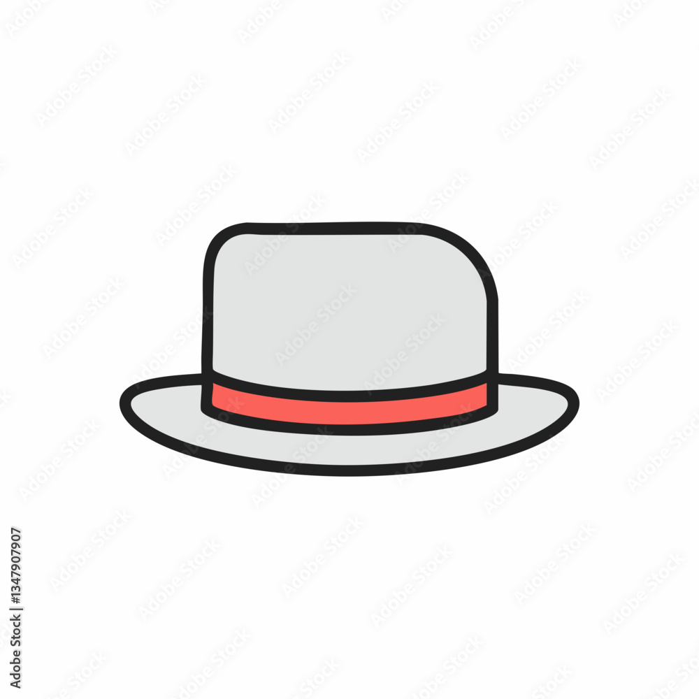 Simple Line Art Illustration of a Hat. Vector image Simple Line Art Illustration of a Hat. Vector image