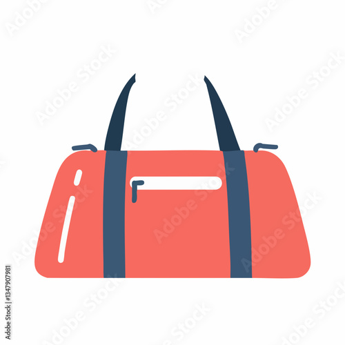 Red duffel bag vector illustration. Vector image