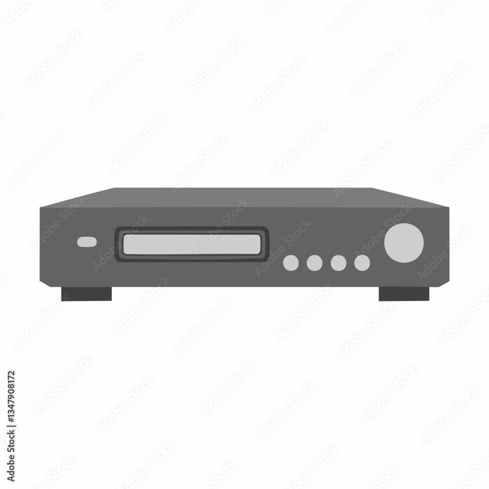 Gray Rectangular Electronic Device Illustration. Vector image Gray Rectangular Electronic Device Illustration. Vector image