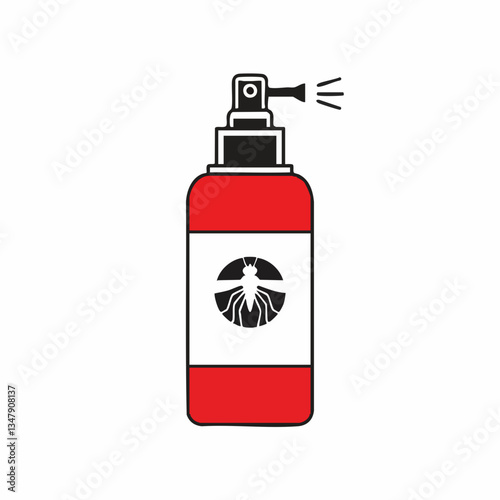 Insect Repellent Spray Bottle Icon. Vector image