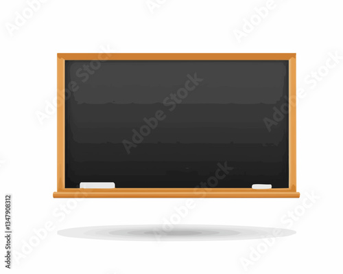Blank Blackboard with Wooden Frame. Vector image