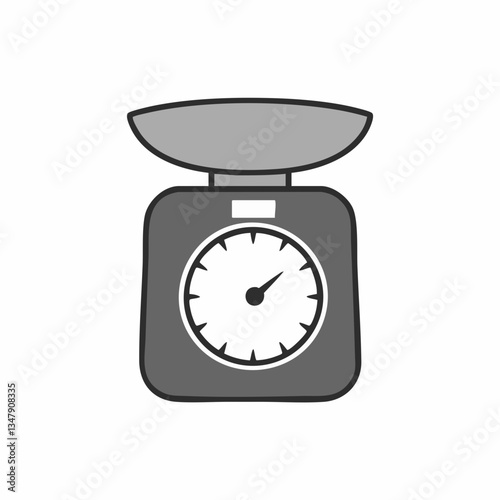 Analog Kitchen Scale Icon Vector Illustration. Vector image