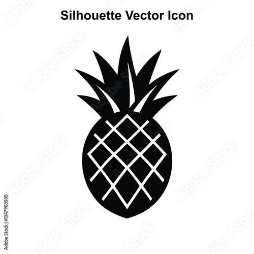 Vector illustration of a fresh ripe pineapple fruit with a tropical and healthy appearance, featuring vibrant yellow color and green leaves, symbolizing natural sweetness and nutrition