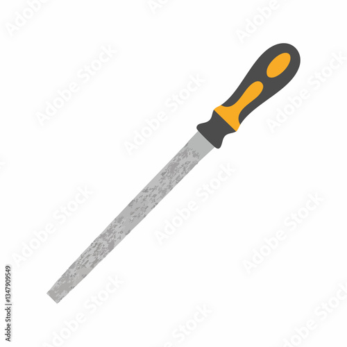Handheld Metal File with Ergonomic Grip. Vector image