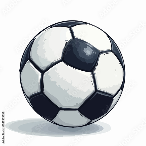 Hand Drawn Soccer Ball Illustration. Vector image