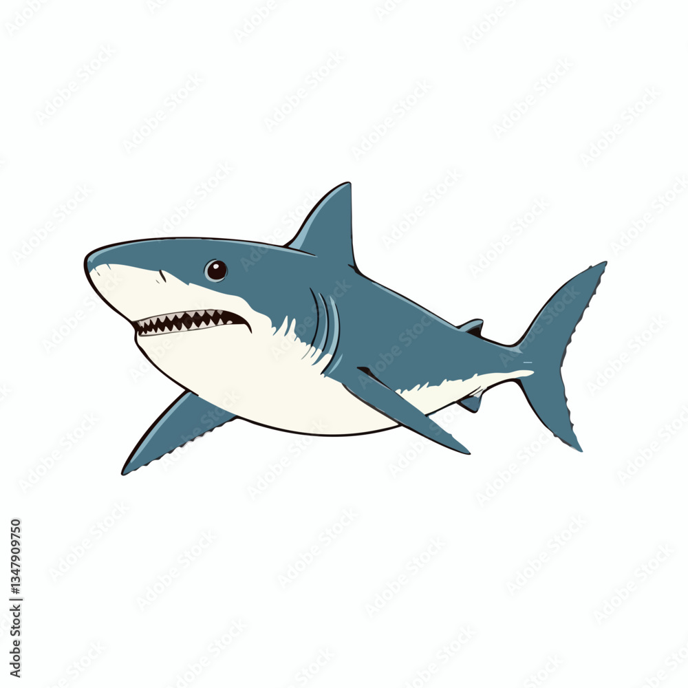 Obraz premium Great White Shark Vector Illustration. Vector image