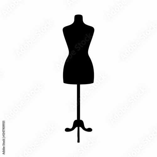 Dressmakers Dummy Silhouette Illustration. Vector image