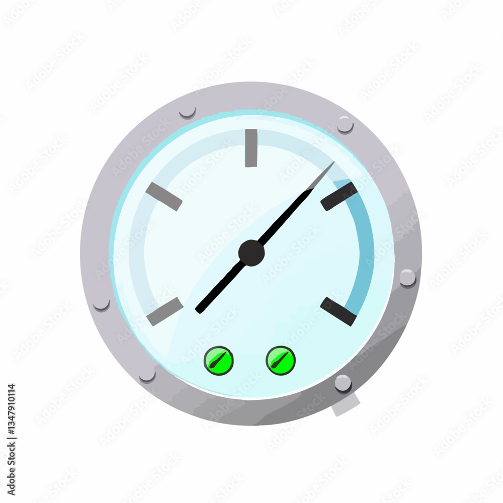 Circular Gauge Indicator with Needle and Indicators. Vector image Circular Gauge Indicator with Needle and Indicators. Vector image