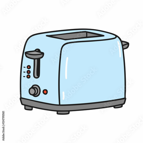 Cartoon illustration of a two slice toaster. Vector image