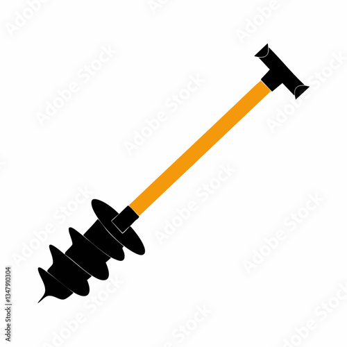 Auger Drill Tool Illustration. Vector image