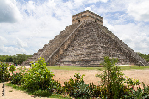 Pyramid of Kukulcan located in Chichen Itza Yucatan Mexico UNESCO World Heritage