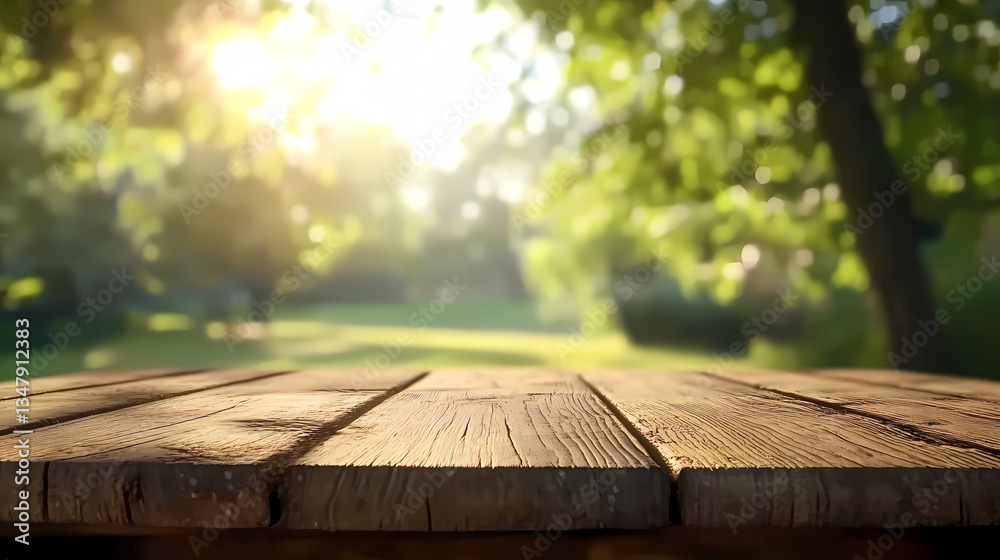 Wooden Table in Sunlight Wooden Table in Sunlight