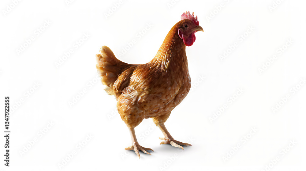 Fototapeta premium Brown hen on brown background