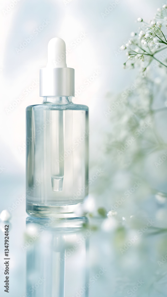 Glass bottle with soft reflections a clean past Glass bottle with soft reflections a clean past