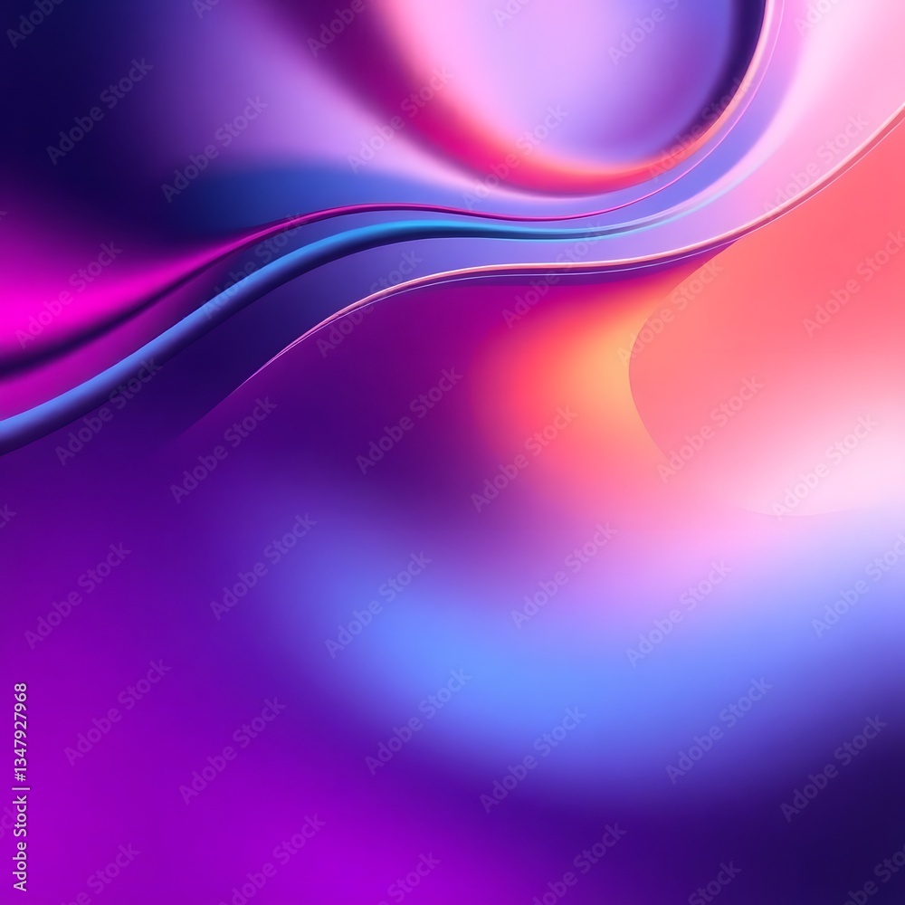 Naklejka premium Abstract 3D rendering: smooth gradient transitions, futuristic sci-fi style, advanced technology elements, seamless color blending, emphasis on sleek lines and metallic textures.