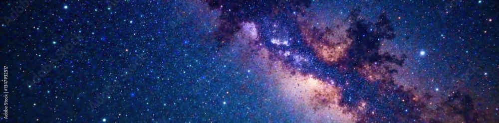 Fototapeta premium Celestial cosmos background with twinkling stars and galaxy, space, celestial