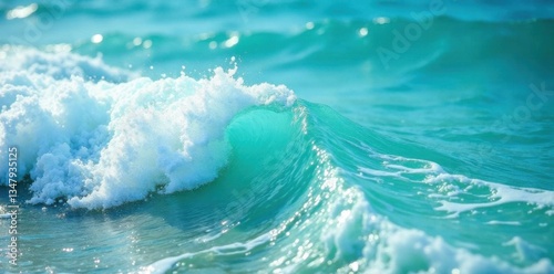 Close-up of turquoise water with sea foam and ocean waves,  turquoise,  beach
