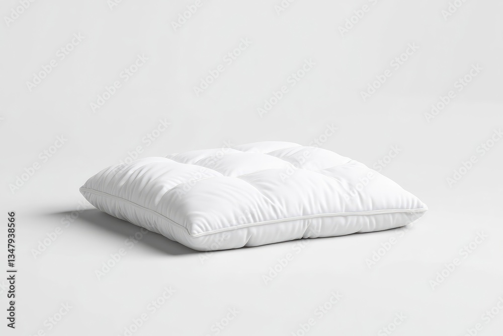 Fototapeta premium White square cushion, quilted design