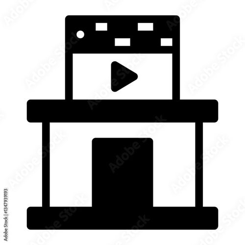director's studio. This is a vector single icon with a semi solid style. perfect for any purpose, such as website design, mobile app design, logo design, pattern design, etc.