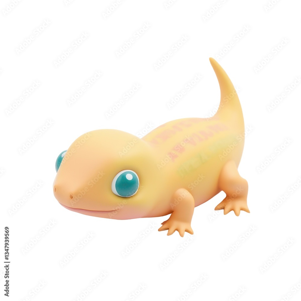 Fototapeta premium Vibrant lizard illustration with bright colors and smooth shapes