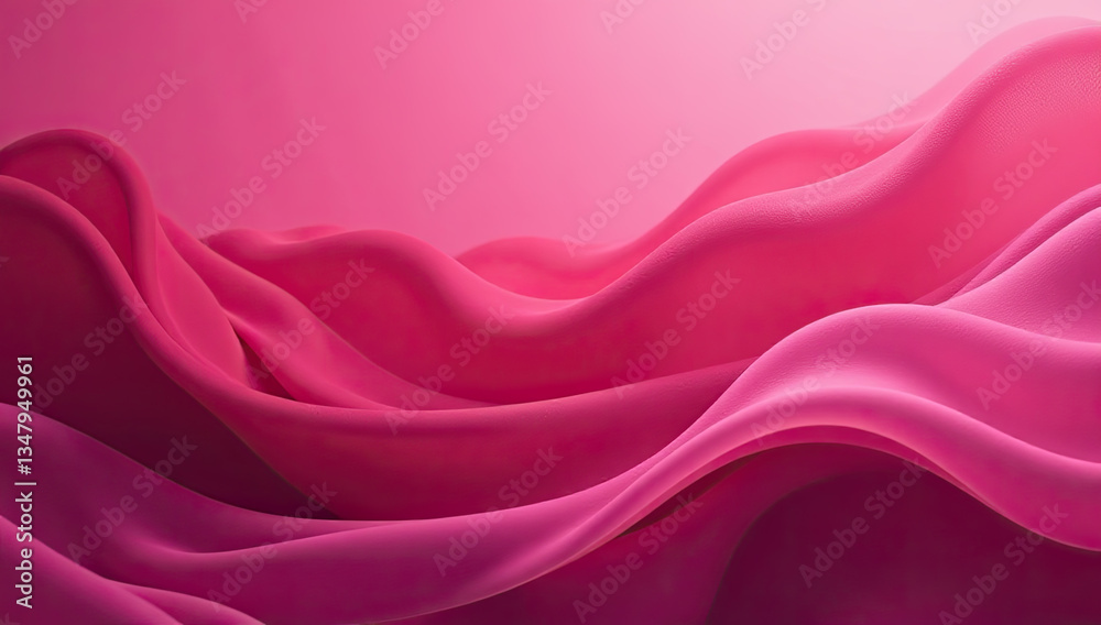 Fototapeta premium Layered abstract pink waves resembling flowing sand dunes with smooth curves and soft lighting.