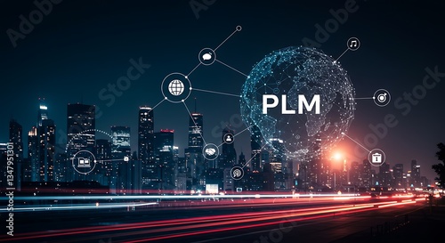 Digital network overlay on cityscape - technology integration - business presentations