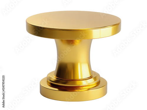 A sleek, modern gold side table with a polished finish, designed to enhance contemporary decor settings with its elegant and luxurious appearance.