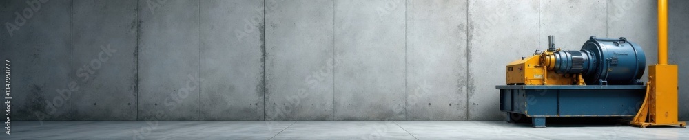 Grey textured concrete wall with industrial machinery in the background, concrete, factory, equipment Grey textured concrete wall with industrial machinery in the background, concrete, factory, equipment