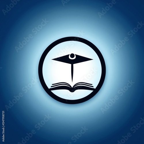 Symbol of education representing knowledge and wisdom within a unified design of an open book and a lamp of enlightenment.