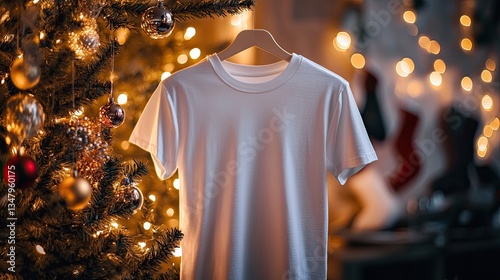 Christmas Blank T-Shirt Mockup.