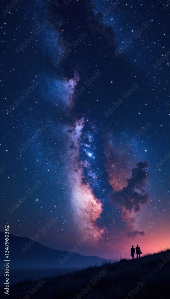 Obraz premium Illuminated constellations in a vast starry expanse, universe, stars, cosmic