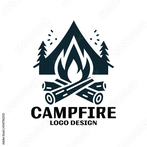  Campfire Vector Logo Design