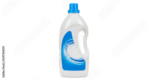 Plastic bottle for household detergent isolated on white background 