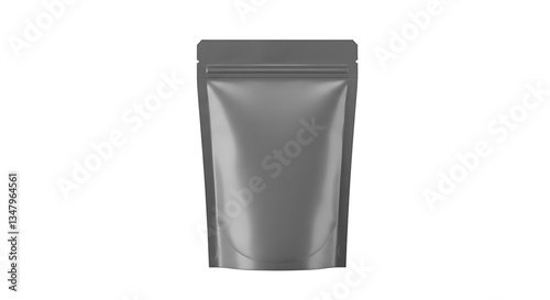 Doypack black mockup for food or cosmetic products, isolated on white background 