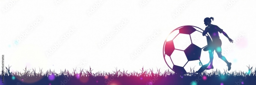 Obraz premium Simple soccer ball silhouette on white background, ball, stadium, icons