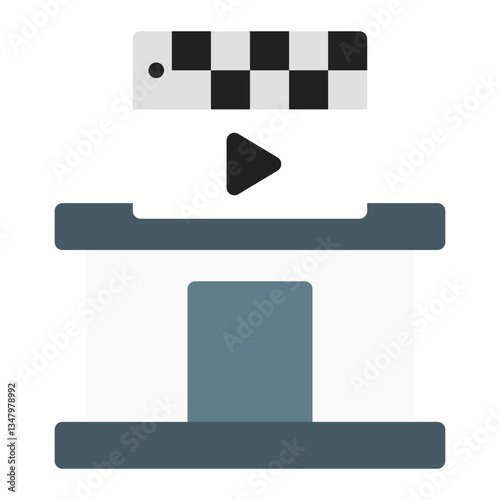 director's studio. This is a vector single icon with a flat style. Suitable for any purpose, such as website design, mobile app design, logo design, pattern design, etc.