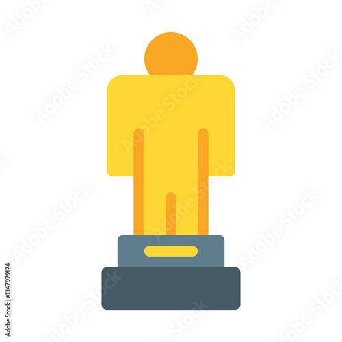 Oscar Movies. This is a vector single icon with a flat style. Suitable for any purpose, such as website design, mobile app design, logo design, pattern design, etc.