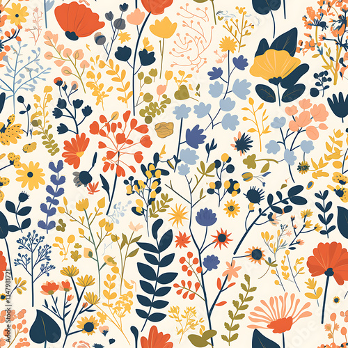 Creative 2D Doodle Floral Illustrations on White Background