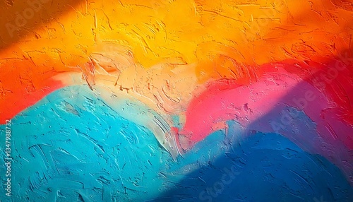 funny colorful wall painting wallpaper with bright lighting