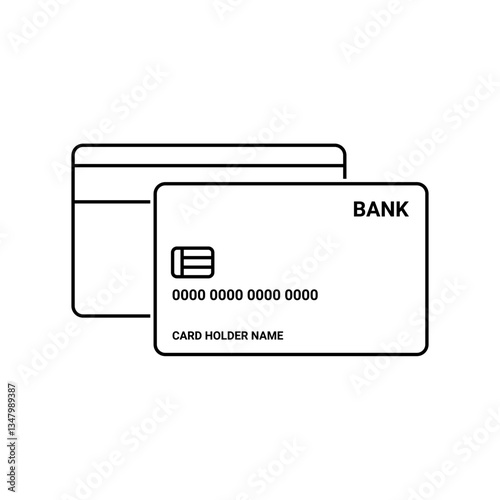 Simple atm card line icon for web and app