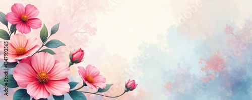 Watercolor Floral Background with Pastel Colors and Varying Texture , colorful backgrounds, pastel colors