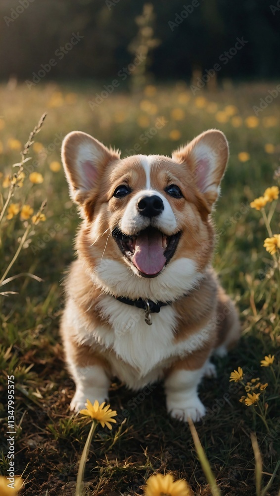 Happy Corgi puppy illustration Happy Corgi puppy illustration