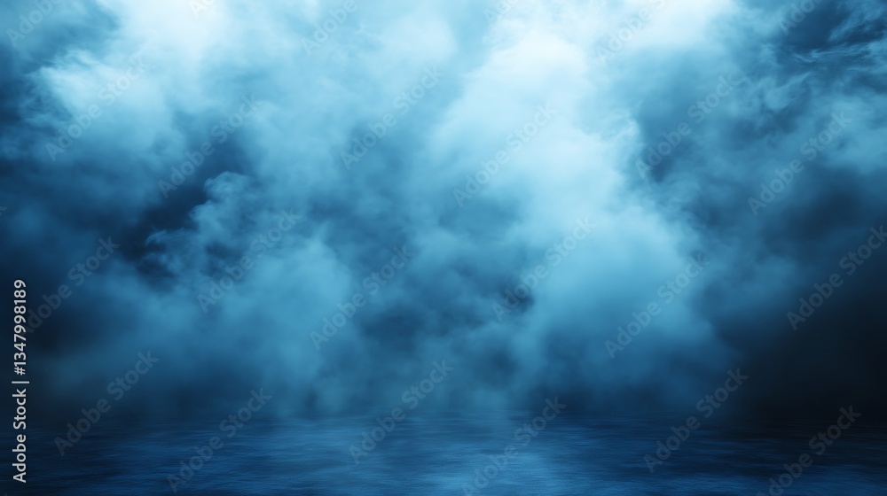 Thick clouds and atmospheric haze hovering over a water surface Thick clouds and atmospheric haze hovering over a water surface