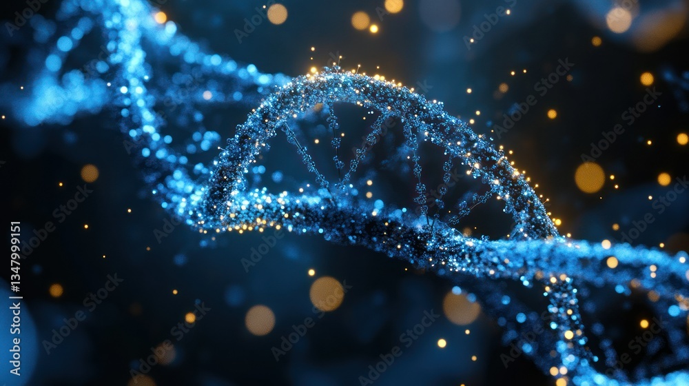 Illuminated DNA Double Helix: A Microscopic Journey into the Heart of Genetics