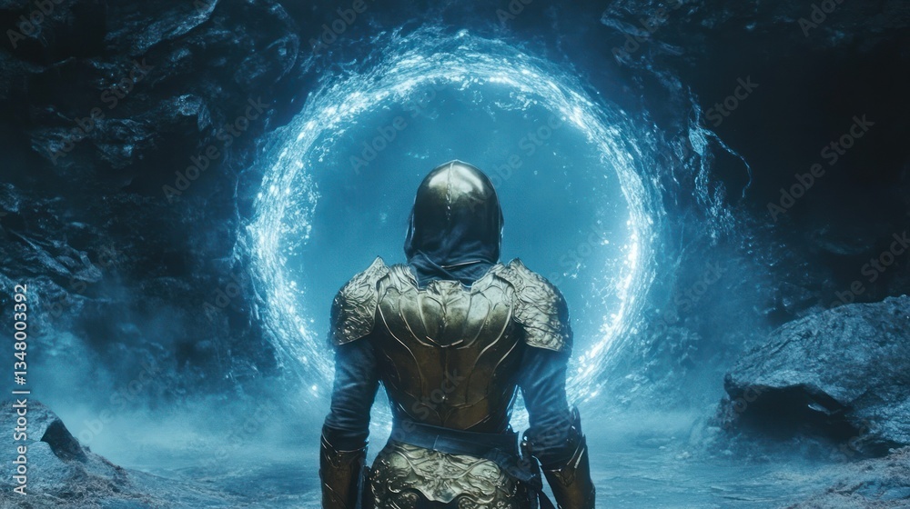 Fototapeta premium Knight Before the Mystical Portal