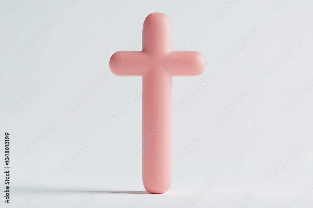 Obraz premium Pastel pink capital letter T