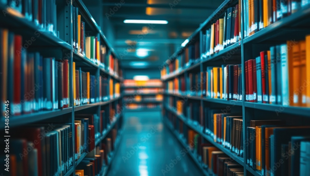 A Serene Library: Rows of Books, Knowledge, and Quiet Contemplation A Serene Library: Rows of Books, Knowledge, and Quiet Contemplation
