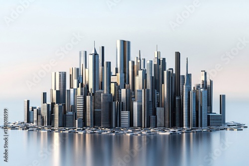 Futuristic Urban Skyline with Modern Architectural Structures