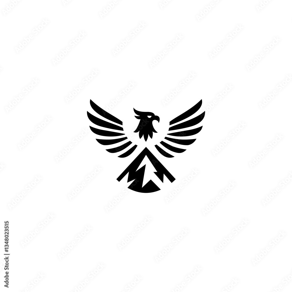 Vector logo eagle and mountain Vector logo eagle and mountain
